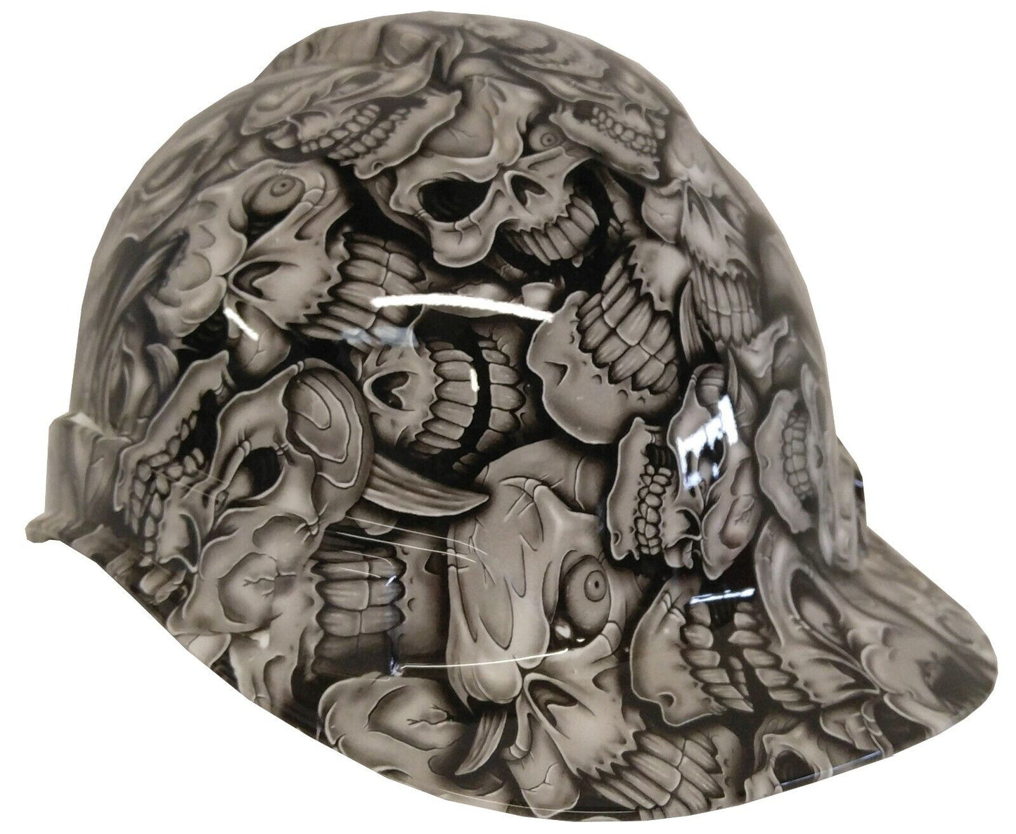 Hydro Dipped Hard Hat Ridgeline Cap Style Custom White Insanity Skull