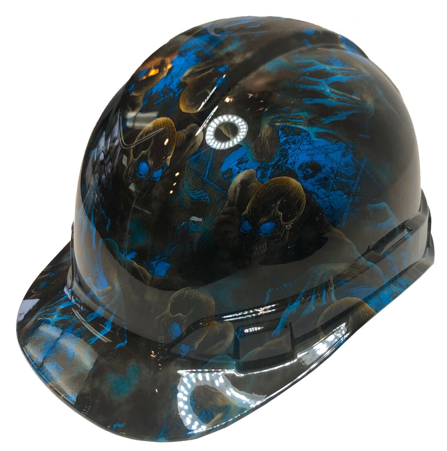 Custom Hydro Dipped Hard Hat Ridgeline Cap Style Blue Creeper