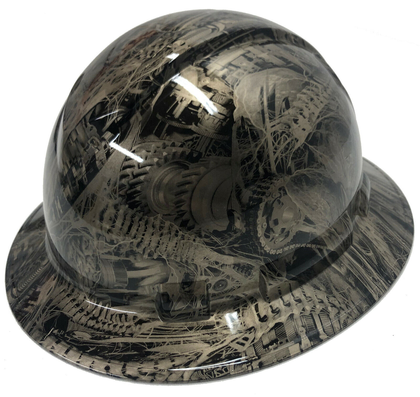 Hydro Dipped Custom Hard Hat Ridgeline Full Brim Champagne Bio Mechanical