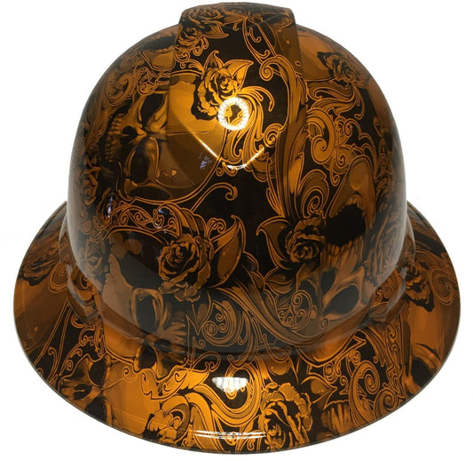 Hydro Dipped Custom Hard Hat Ridgeline Full Brim HOK Sunset Pearl Filigree Skull