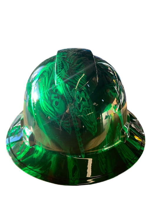 Hard Hat Ridgeline Full Brim Custom Kandy Green Reaper Hydro Dipped