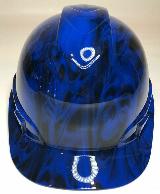 Custom Hydro Dipped Hard Hat Ridgeline Cap Style Blue No Evil Skulls