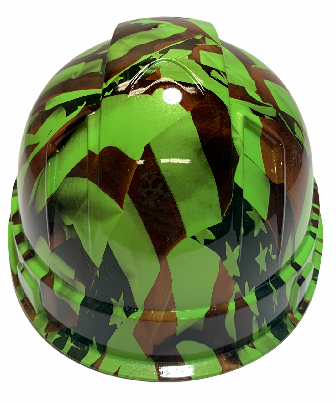 Custom Hydro Dipped Hard Hat Ridgeline Cap Style Green American Flags