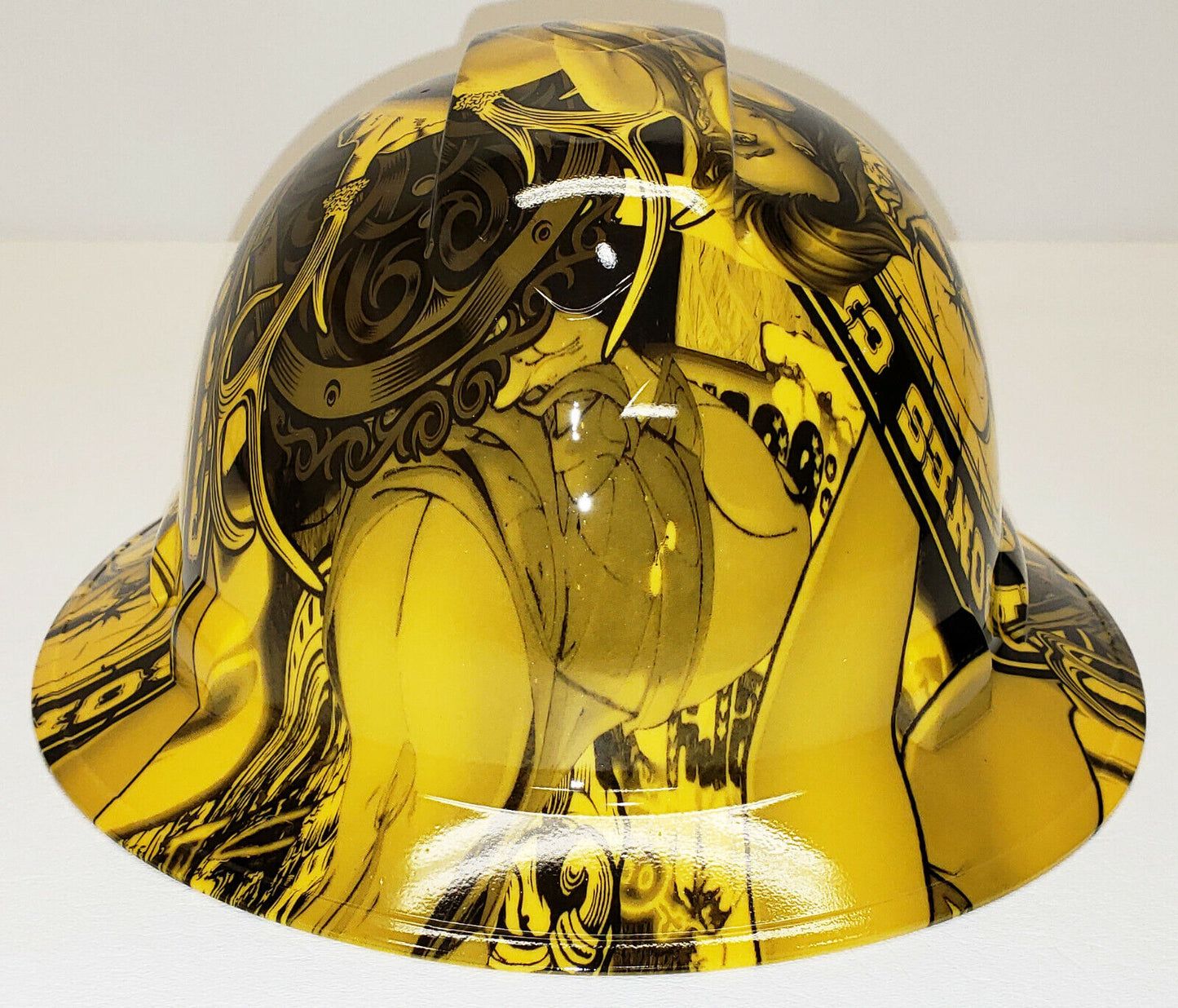 Hydro Dip Yellow Wonder Woman Full Brim Pyramex Ridgeline Hard Hat