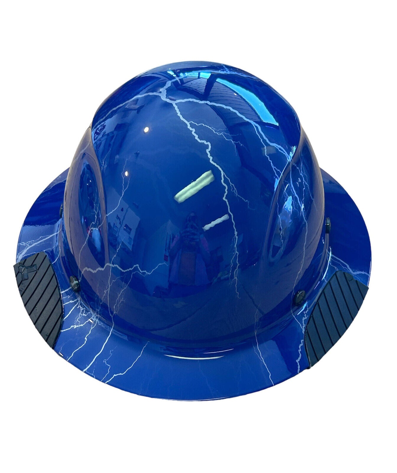 Hydro Dip Blue Silver Lightning Lift DAX Fiber HDF-15 Full Brim Hard Hat