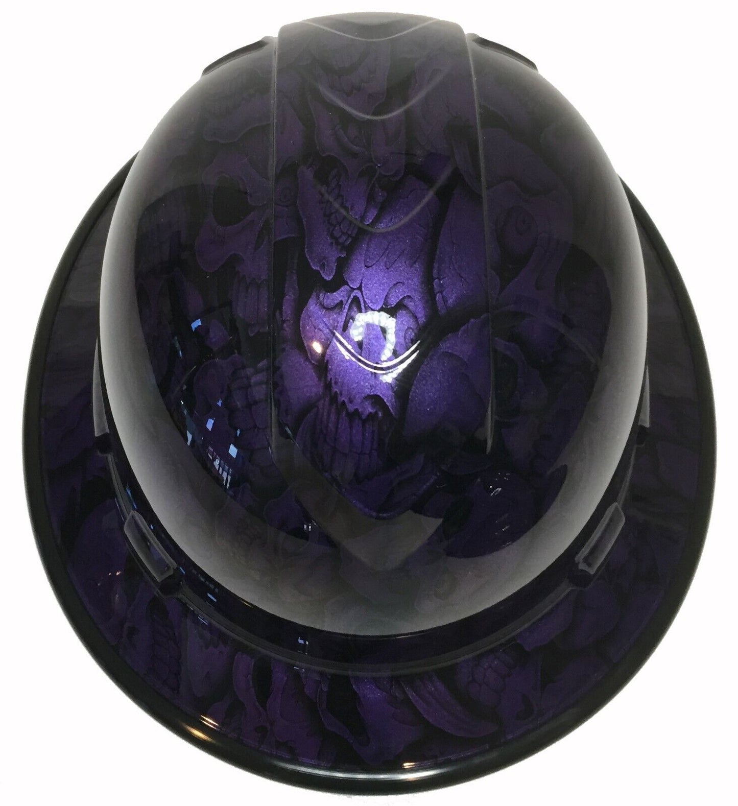 Hydro Dipped Hard Hat Ridgeline Full Brim Custom Plum Purple Insanity Skulls