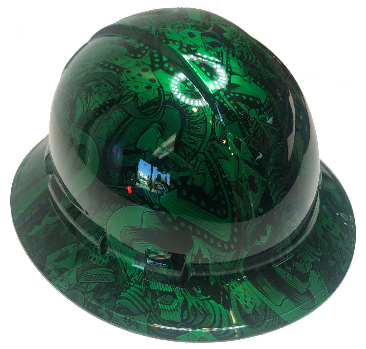 Hydro Dipped Hard Hat Ridgeline Full Brim Custom Green Kandy Gambler