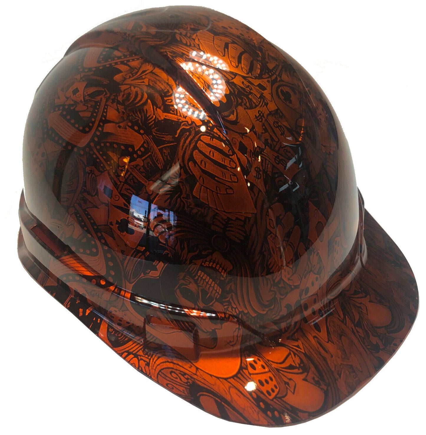 Custom Hydro Dipped Hard Hat Ridgeline Cap Style Kandy Orange Gambler