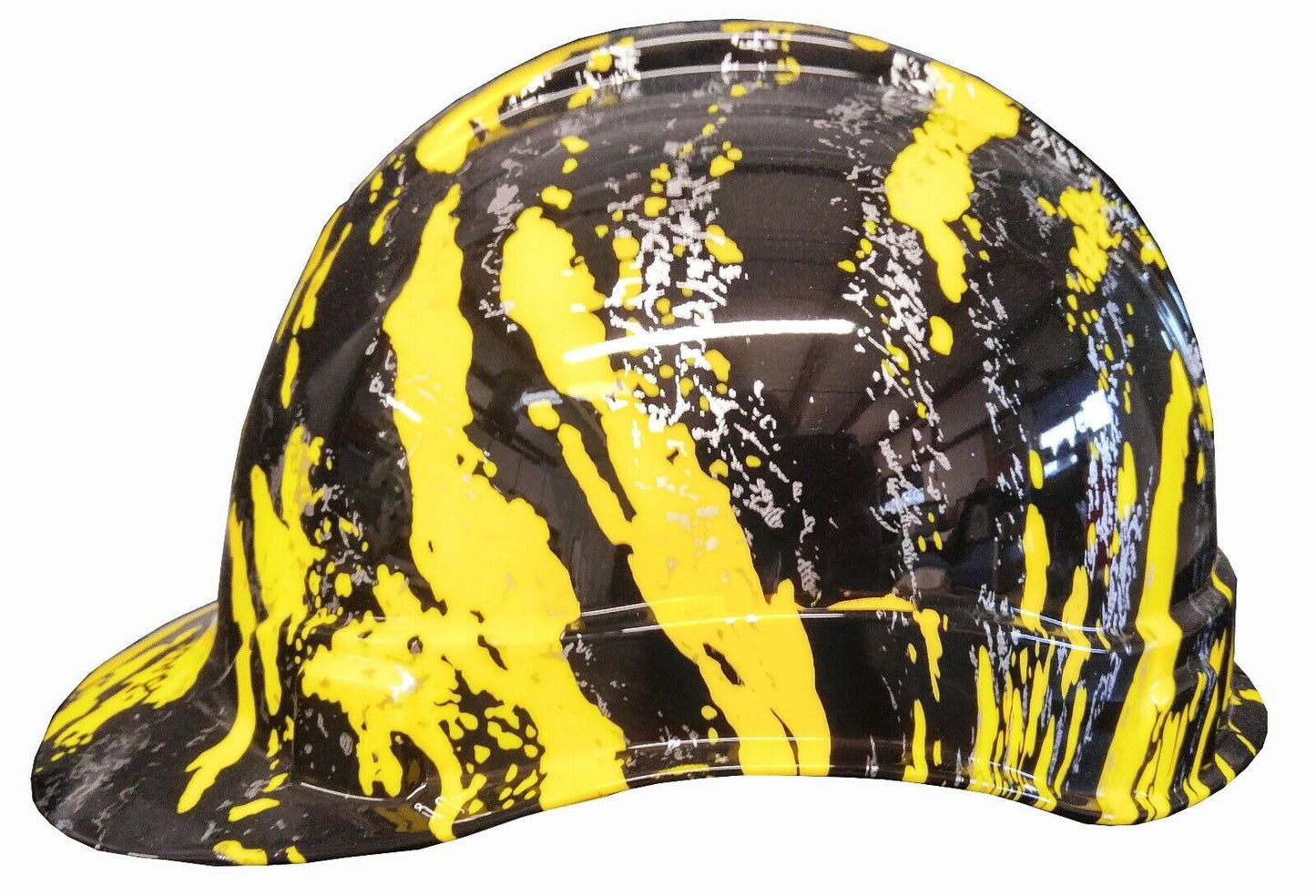 Hydro Dipped Hard Hat Ridgeline Cap Style Custom Yellow Marble Splash