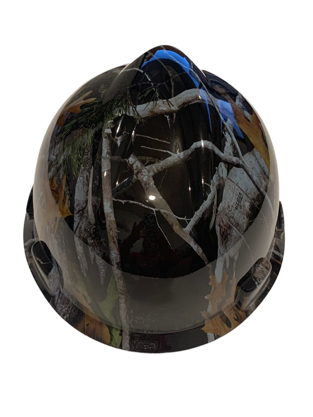 Hard Hat MSA V-Gard Cap Style Custom Hydro Dipped Black Vista Camo