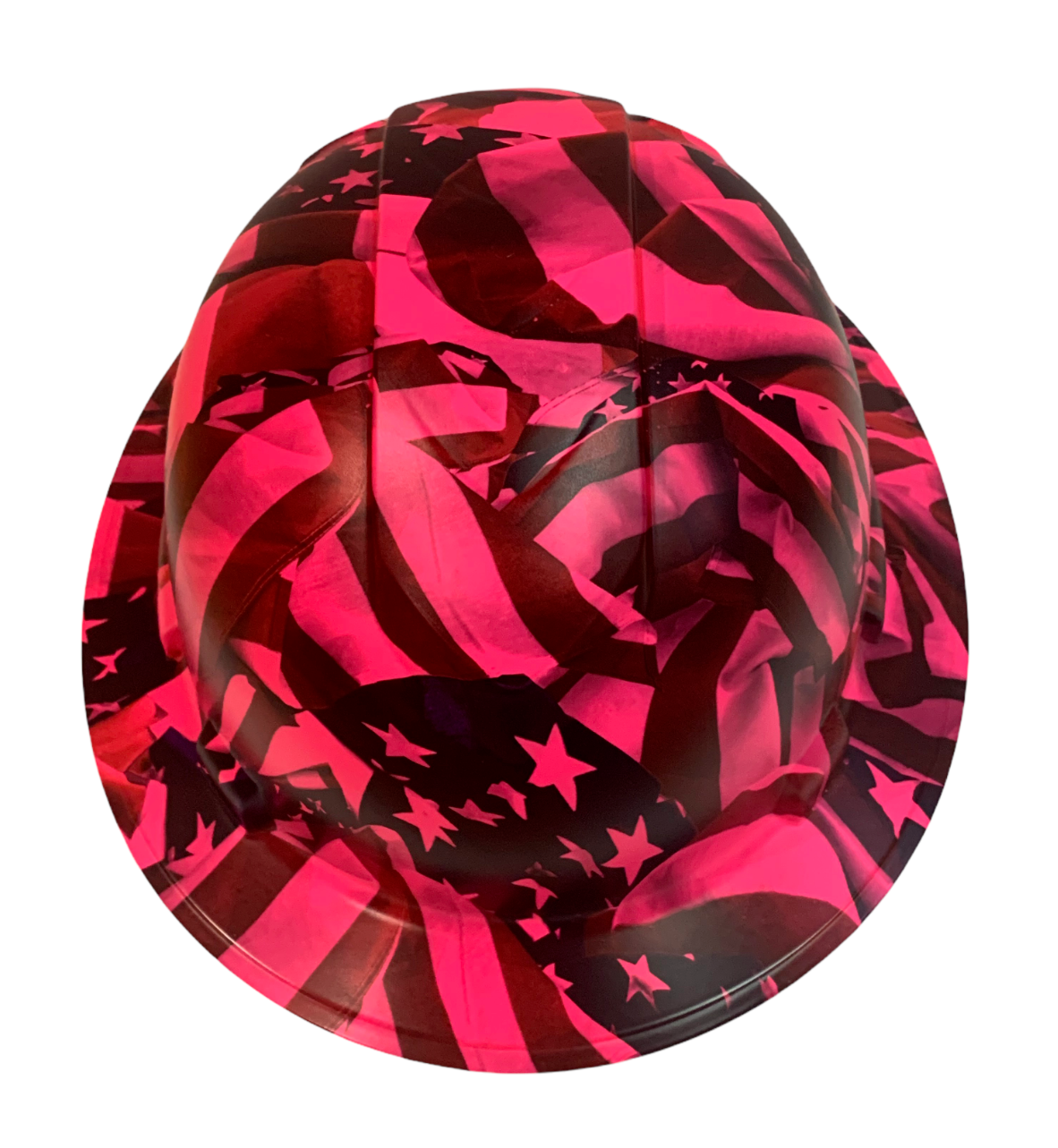 Custom Hydro Dipped Hard Hat Ridgeline Full Brim Pink Negative American Flags