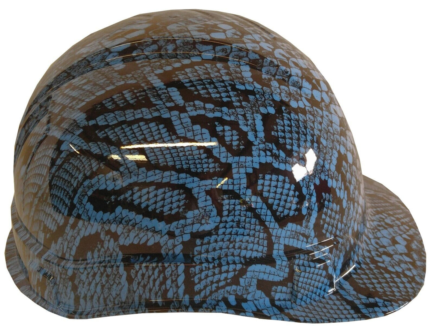 Hydro Dipped Hard Hat Ridgeline Cap Style Custom Light Blue Snake Skin