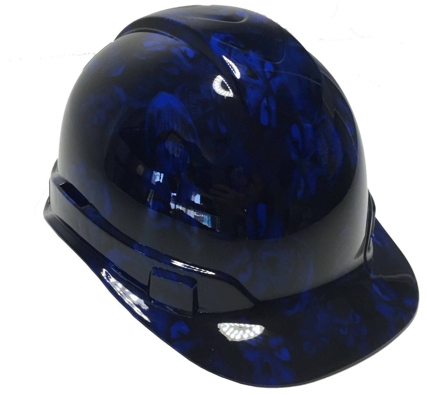 Hydro Dipped Hard Hat Ridgeline Cap Style Custom Dark Blue Hades Skulls