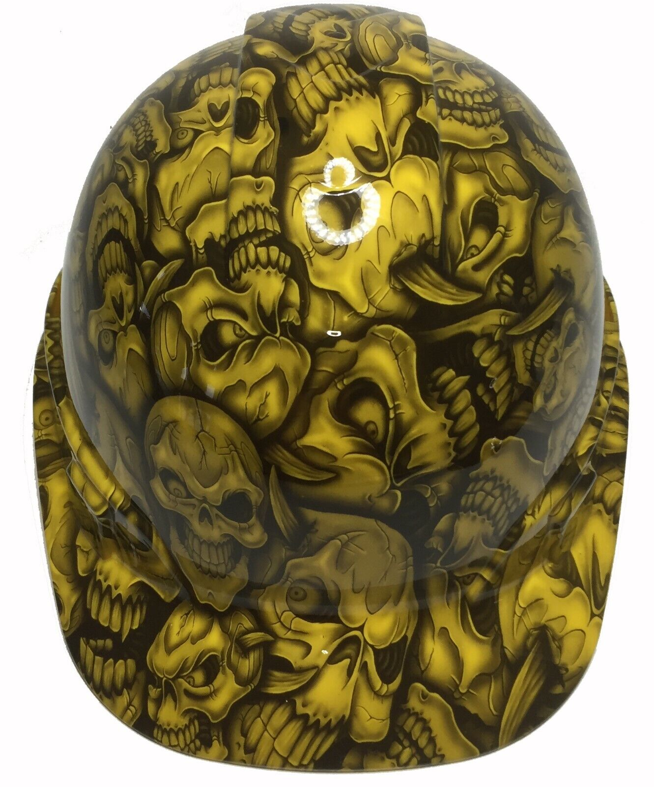 Hydro Dipped Hard Hat Ridgeline Cap Style Custom Yellow Insanity Skulls