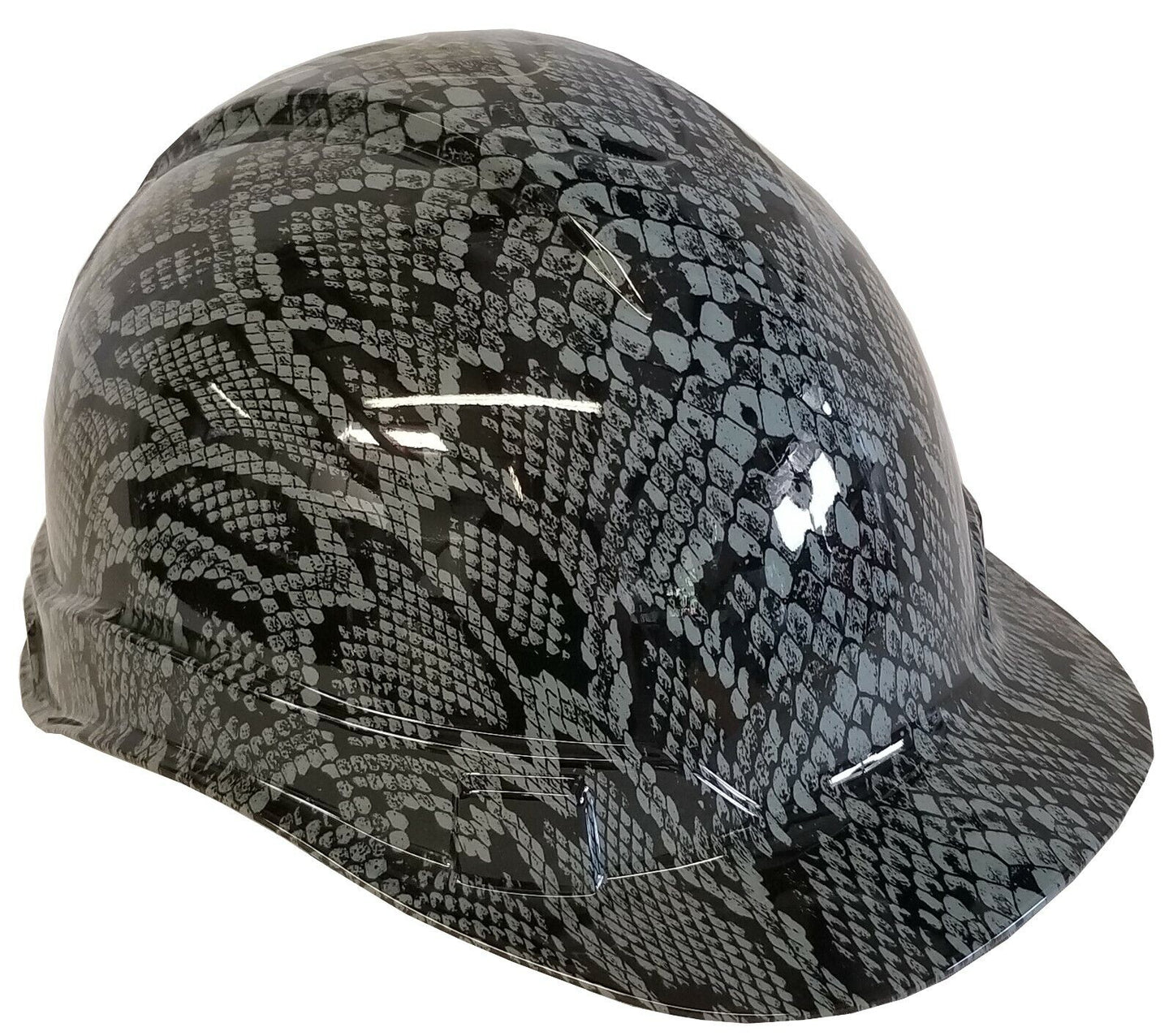 Hydro Dipped Hard Hat Ridgeline Cap Style Custom Slate Gray Snake Skin