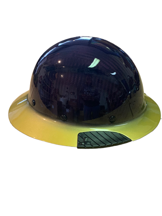 Custom Kandy Purple Carbon Fiber with Gold Brim Lift DAX Carbon Fiber FB Hard Hat