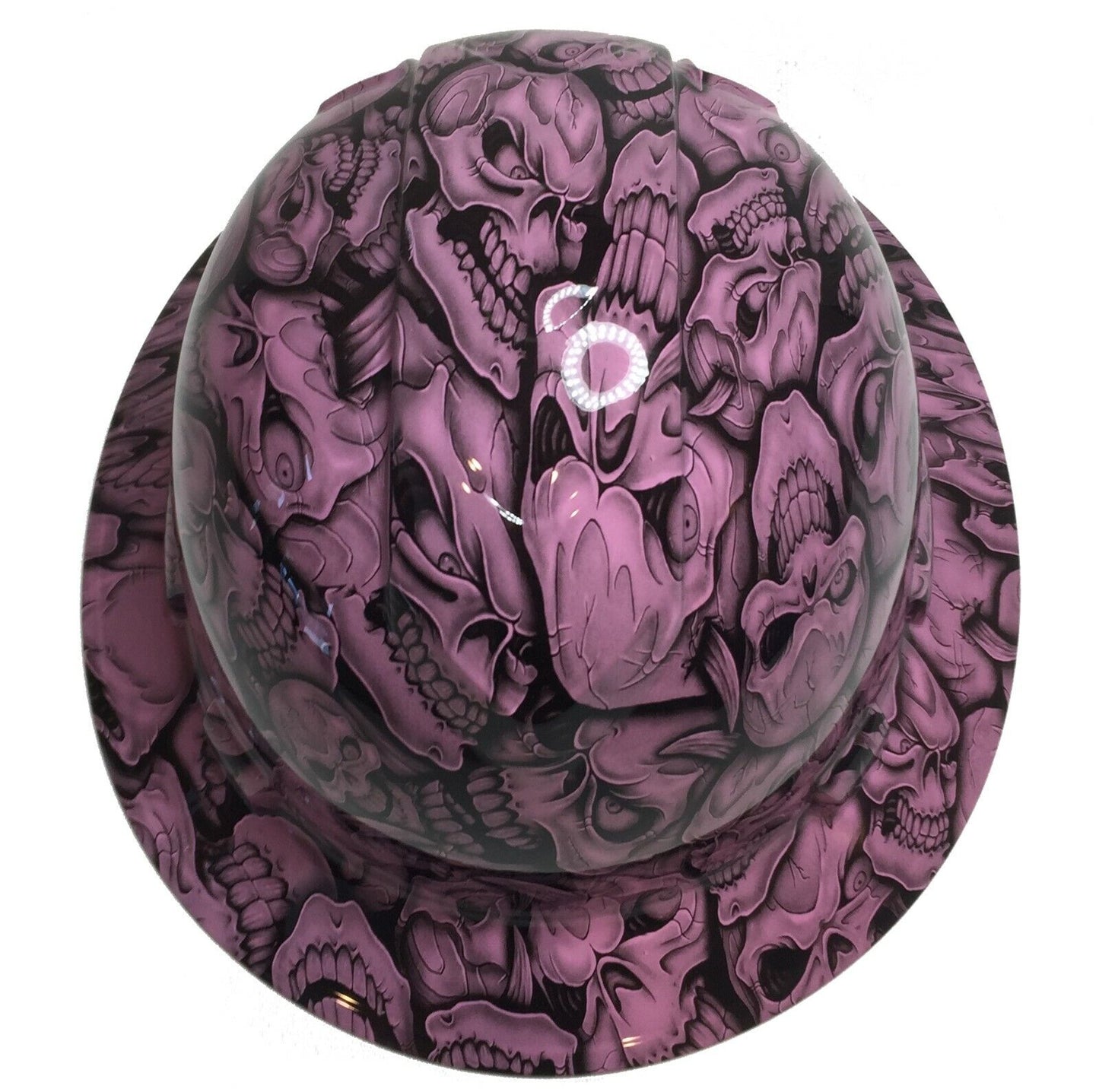 Hydro Dipped Hard Hat Ridgeline Full Brim Custom Light Pink Insanity Skulls