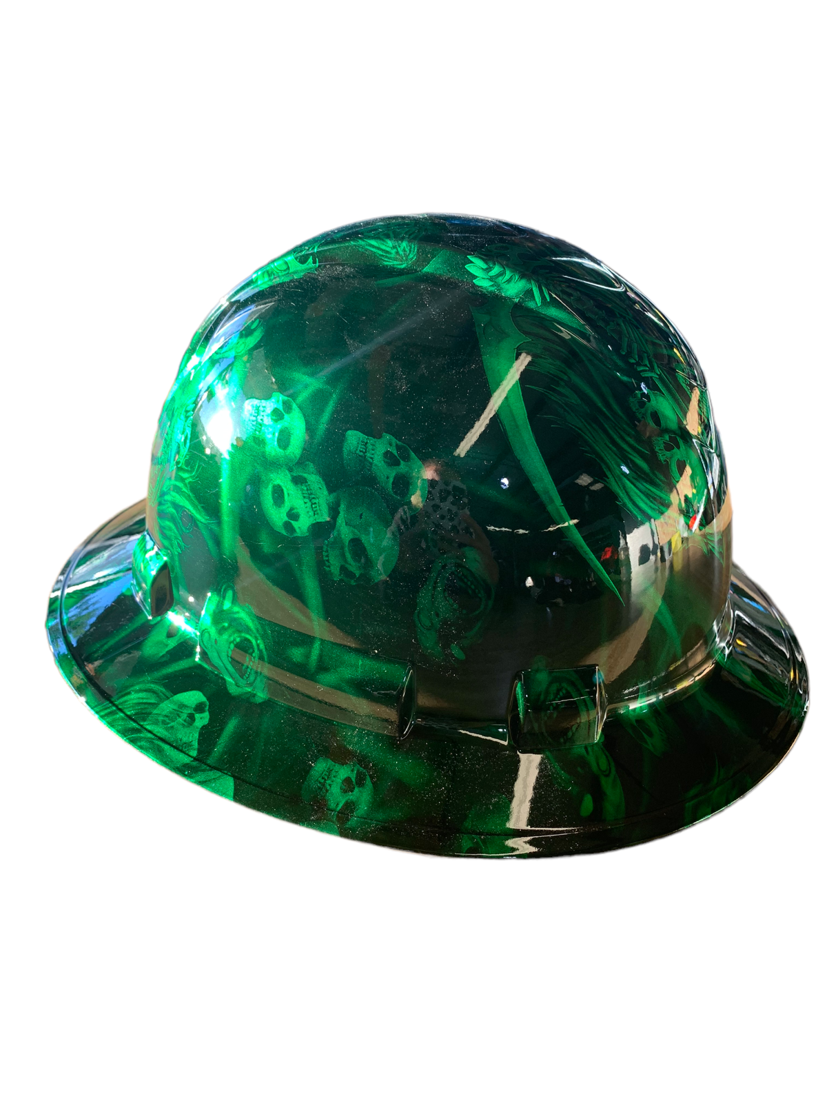 Hard Hat Ridgeline Full Brim Custom Kandy Green Reaper Hydro Dipped