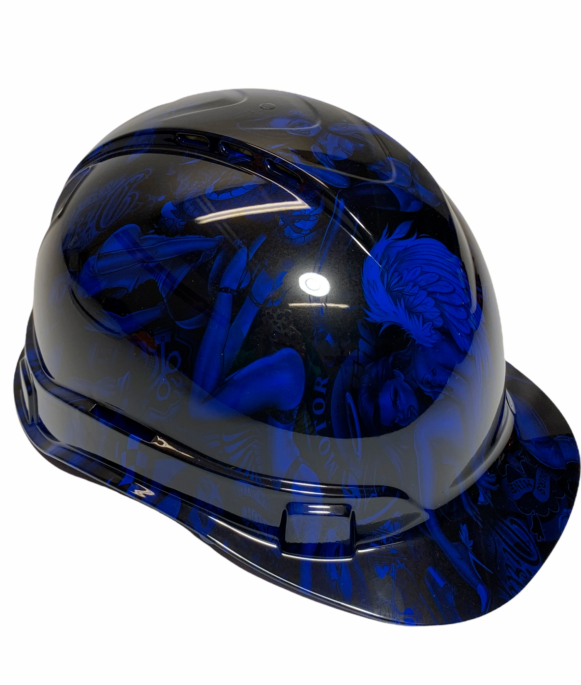 Hydro Dipped Hard Hat Ridgeline Vented Cap Style Custom Blue Naughty Boy