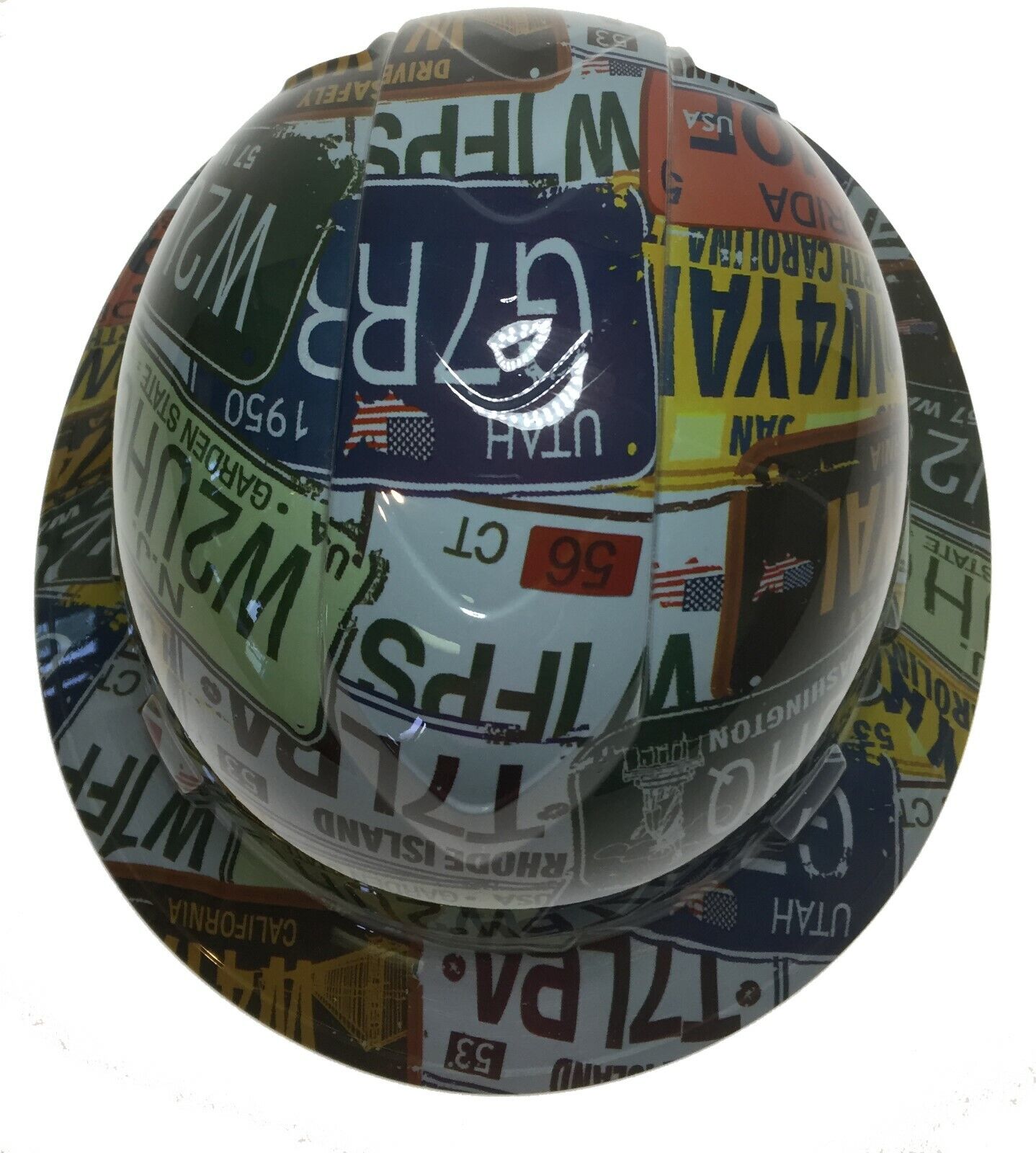 Hydro Dipped Hard Hat Ridgeline Full Brim Custom Slate Gray License Plates