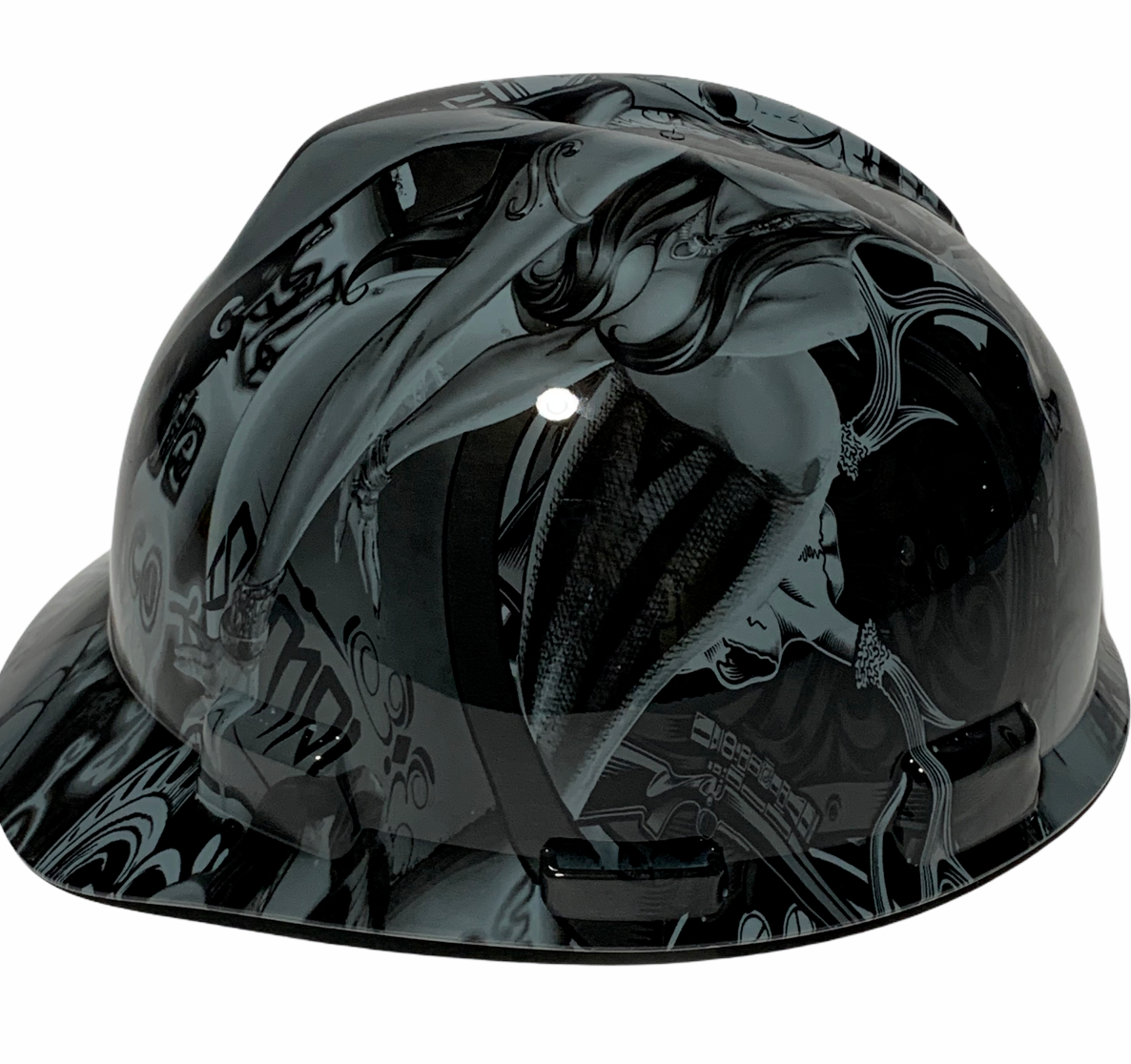 Hydro Dipped MSA Cap Style VGuard Hard Hat Slate Gray Fantasy Chic High Gloss