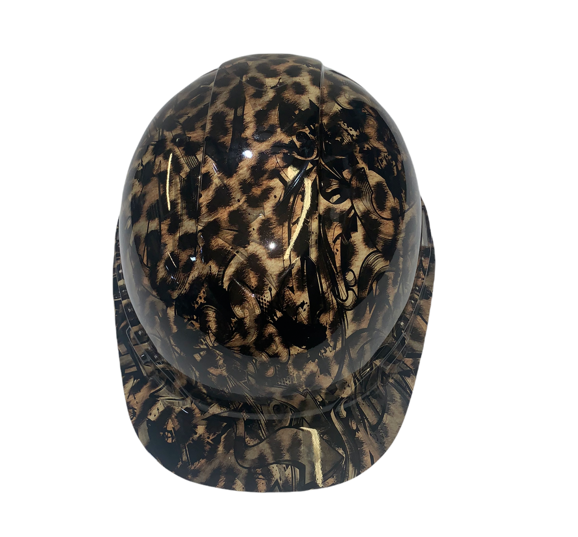 Hydro Dipped Custom Hard Hat Ridgeline Cap Style Cheetah Graffiti