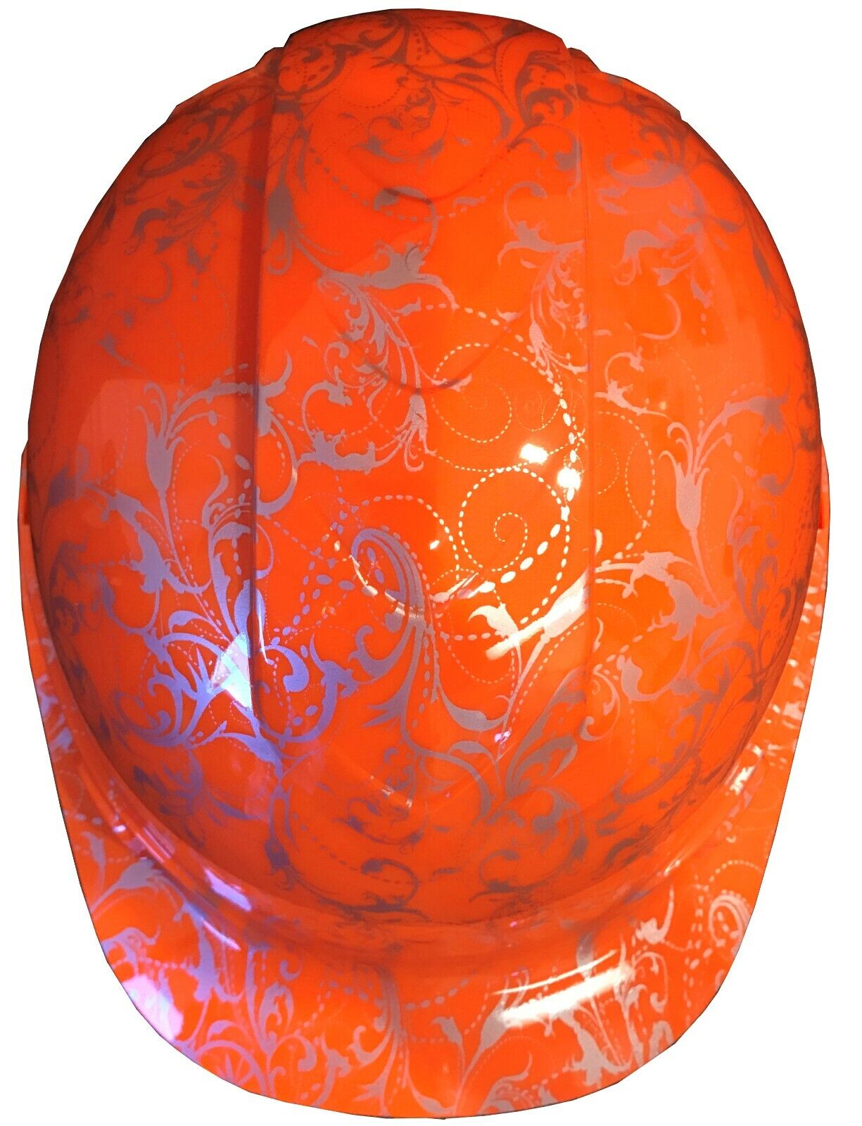 Hydro Dipped Hard Hat Ridgeline Cap Style Custom HiVis Orange Lilies