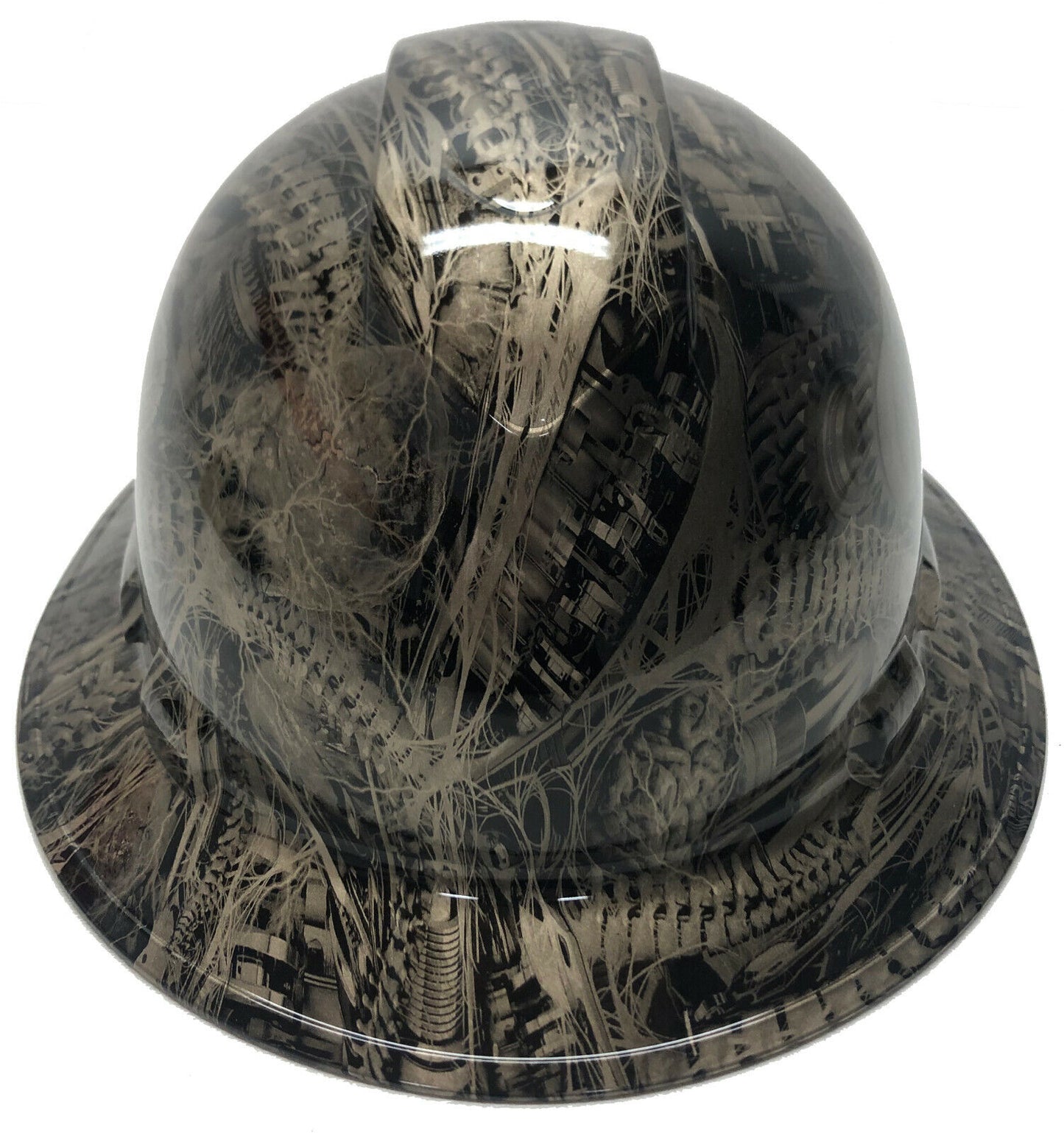 Hydro Dipped Custom Hard Hat Ridgeline Full Brim Champagne Bio Mechanical