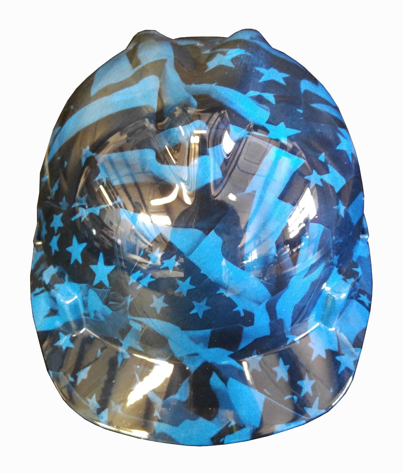 Hydro Dipped Hard Hat MSA Cap Style Blue Midnight Flags