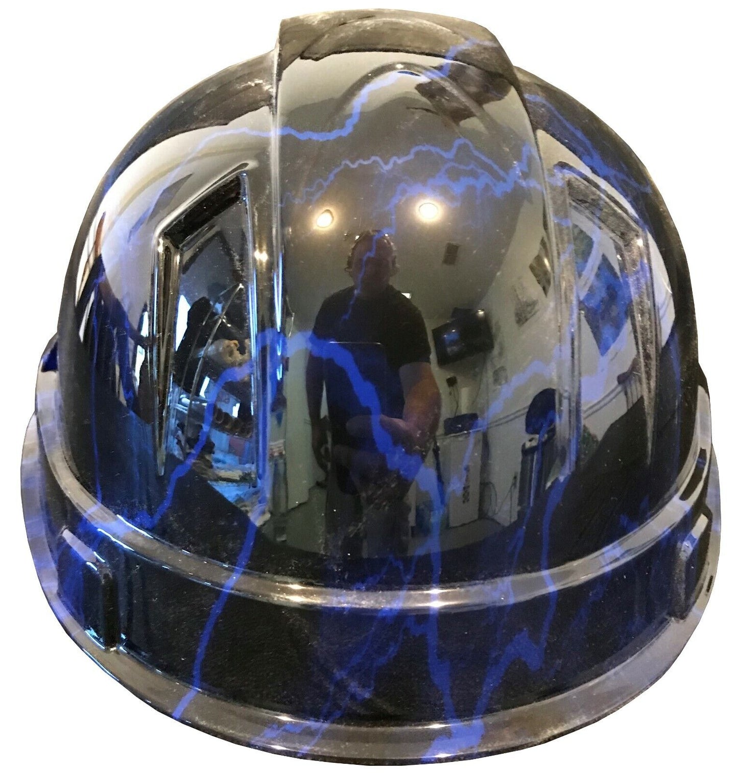 Hydro Dipped Hard Hat Ridgeline Cap Style Custom Dark Blue Lightning