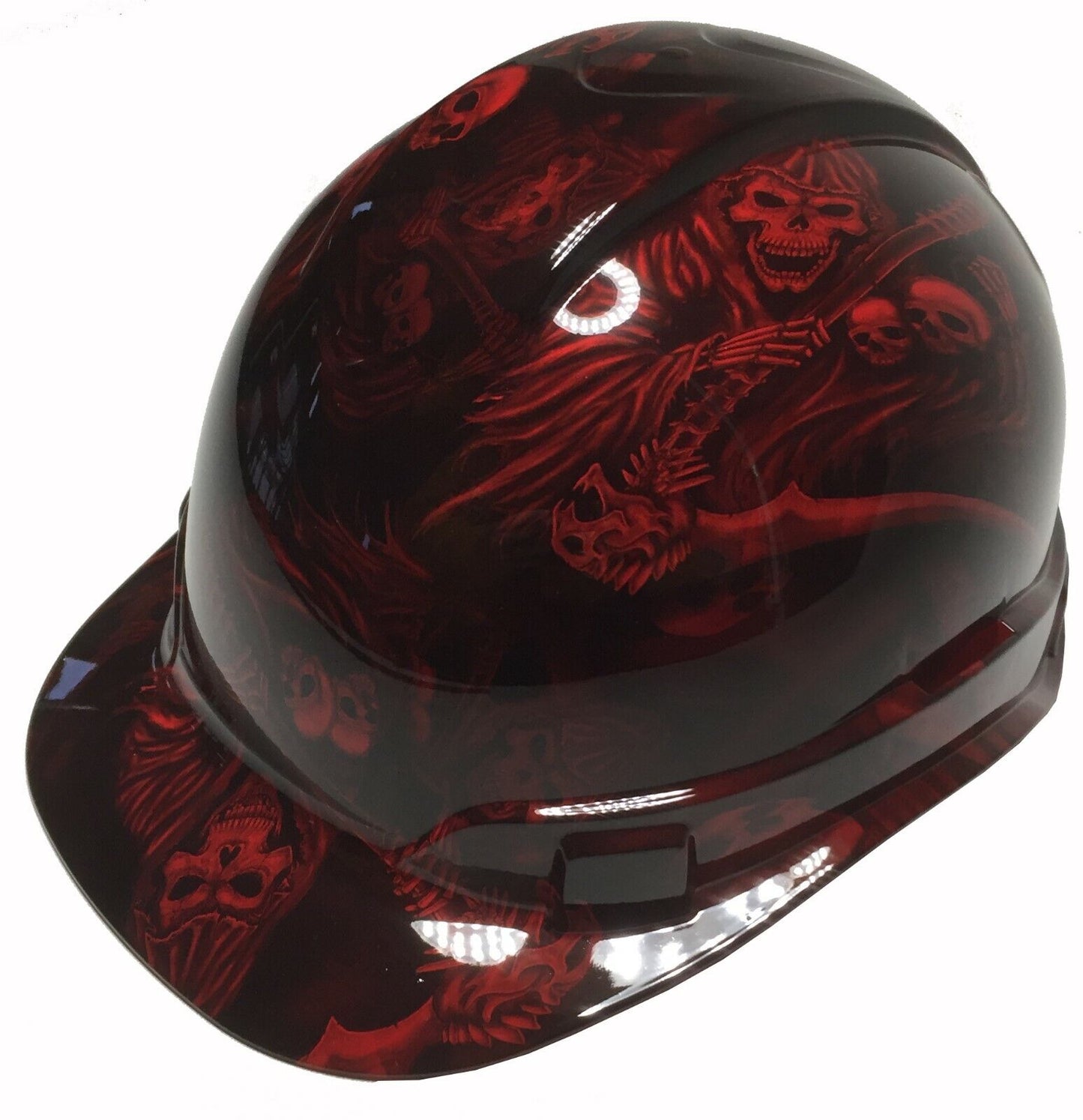 Hydro Dipped Hard Hat Ridgeline Cap Style Custom Red Reaper