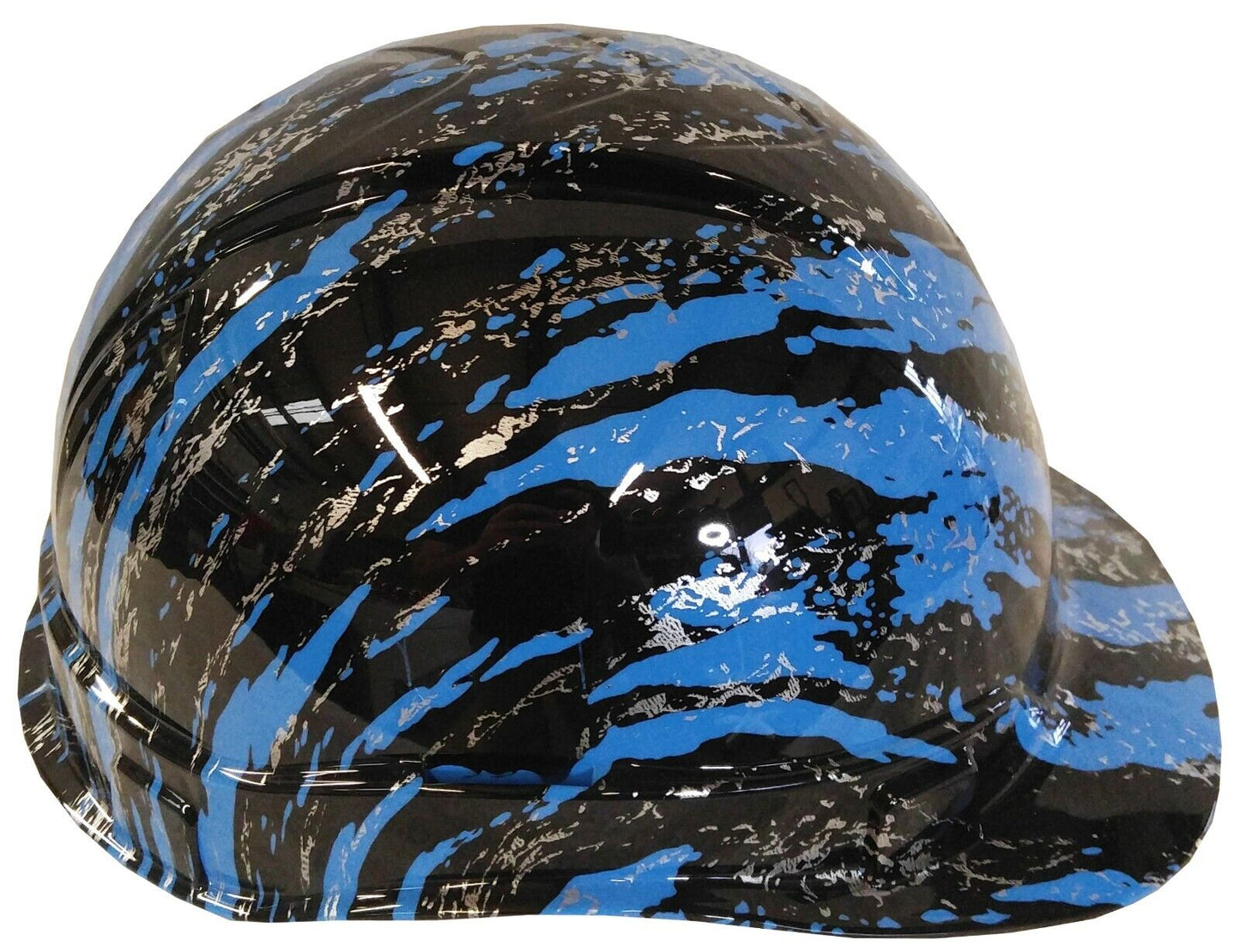 Hydro Dipped Hard Hat Ridgeline Cap Style Custom Light Blue Marble Splash