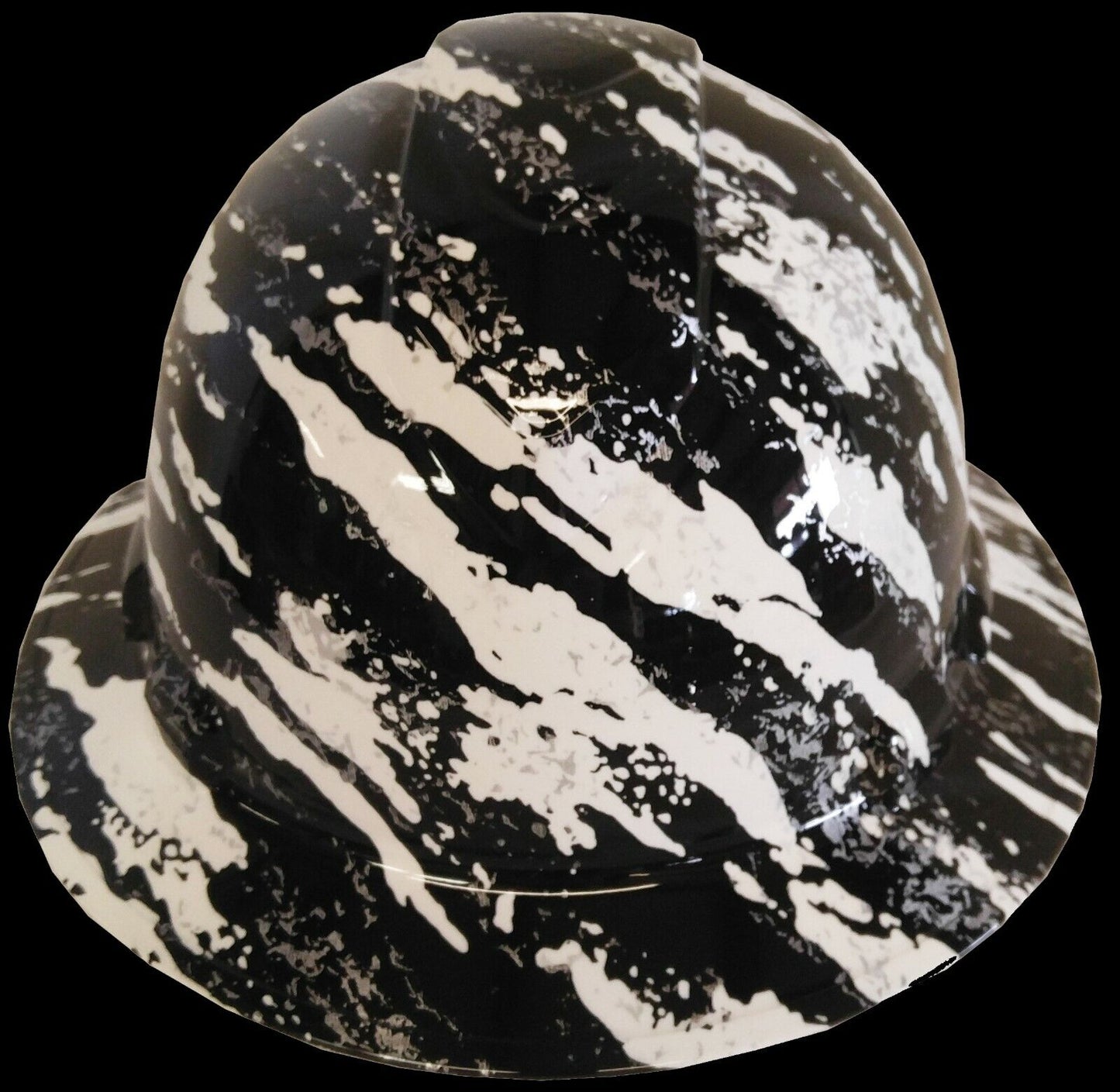 Hydro Dipped Hard Hat Ridgeline Full Brim Custom White Marble Splash