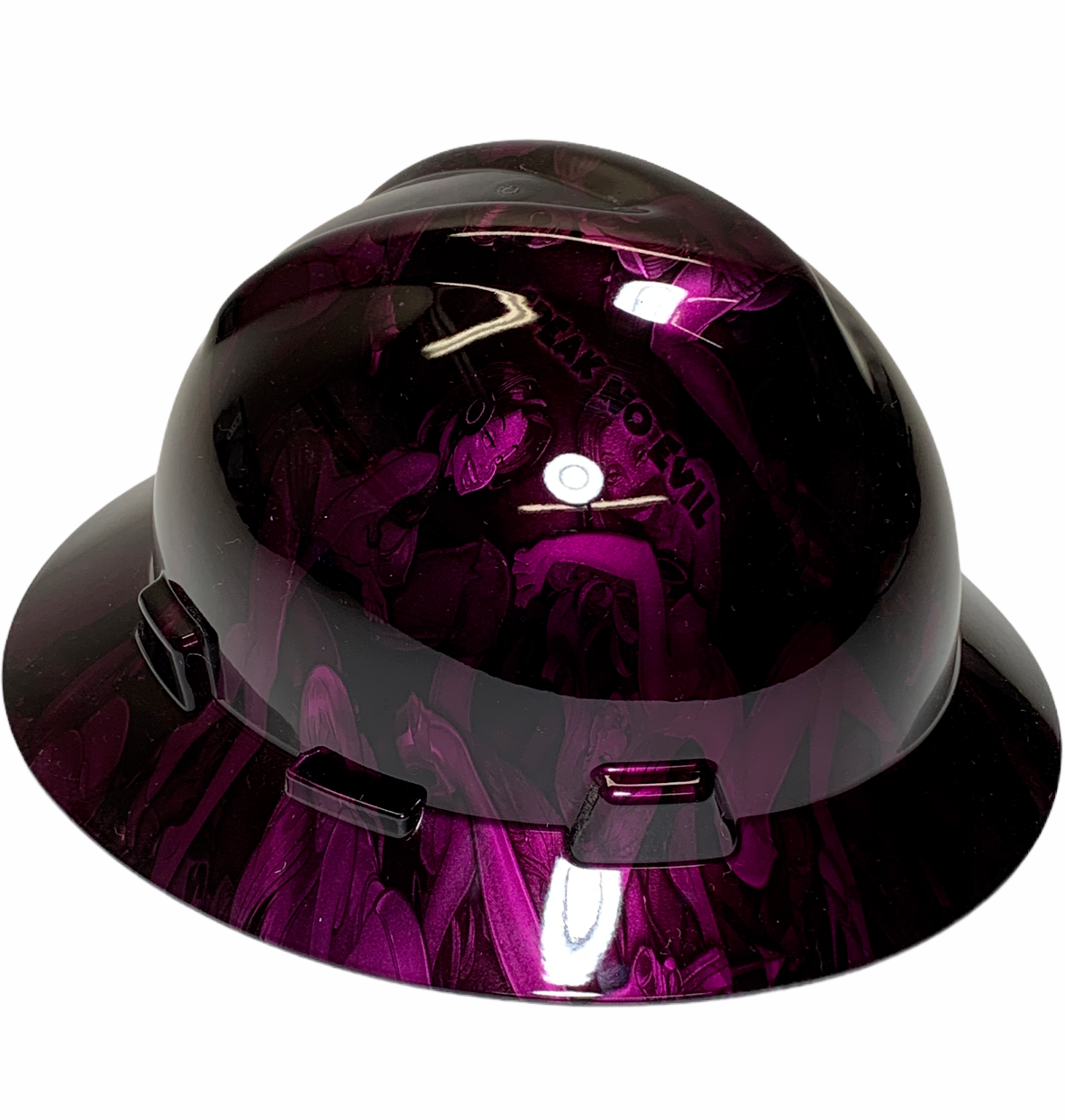 Custom Hydro Dipped MSA V-Gard Full Brim Kandy Deep Purple No Evil Naughty