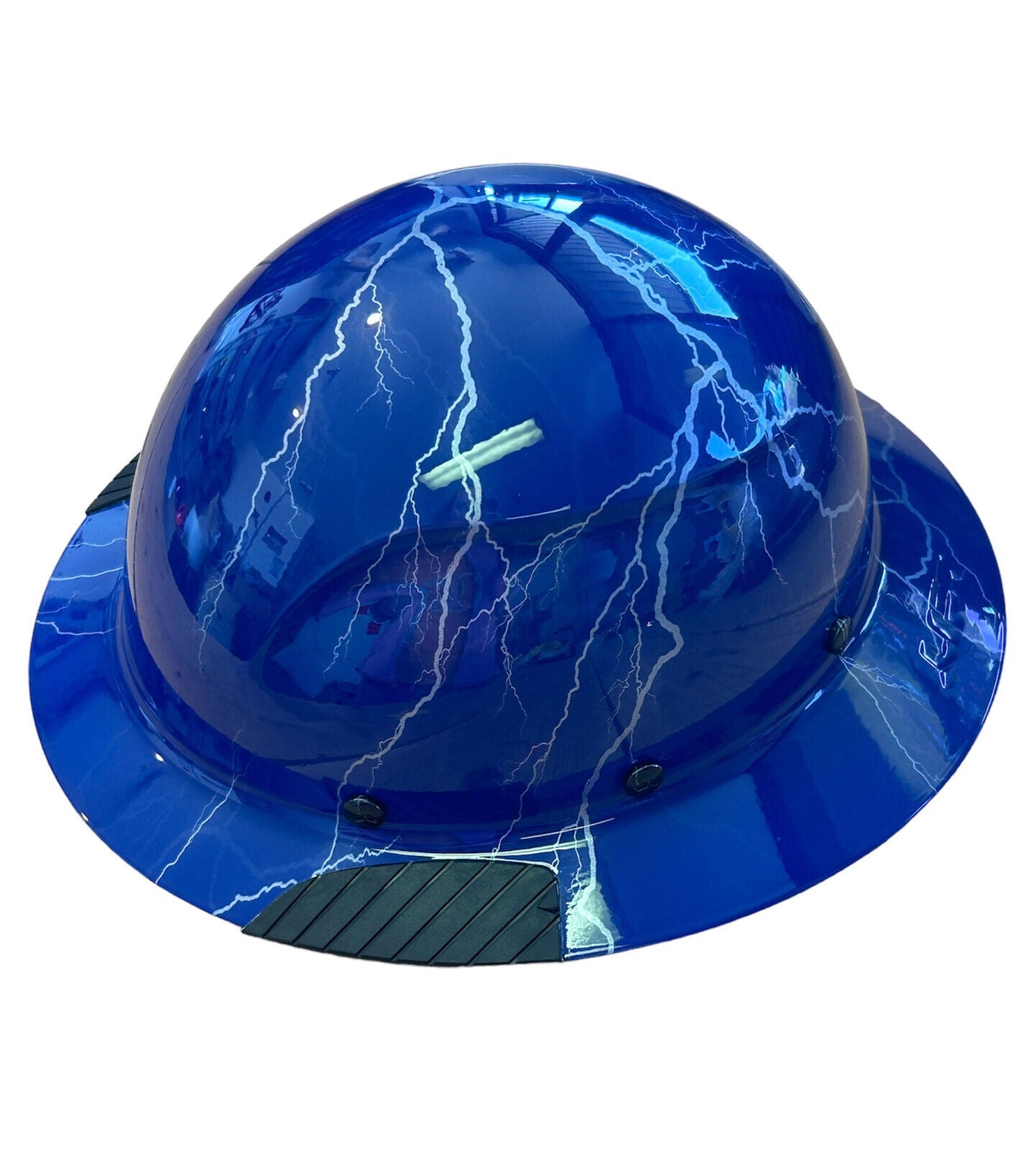 Hydro Dip Blue Silver Lightning Lift DAX Fiber HDF-15 Full Brim Hard Hat