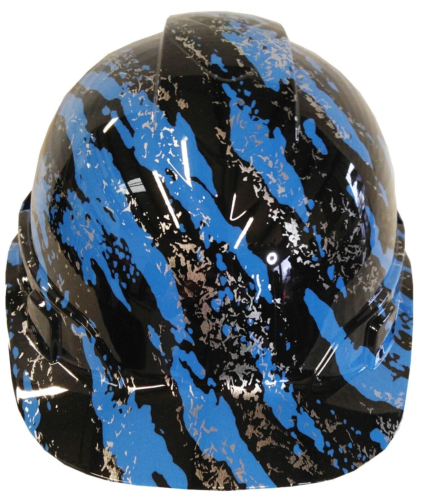 Hydro Dipped Hard Hat Ridgeline Cap Style Custom Light Blue Marble Splash