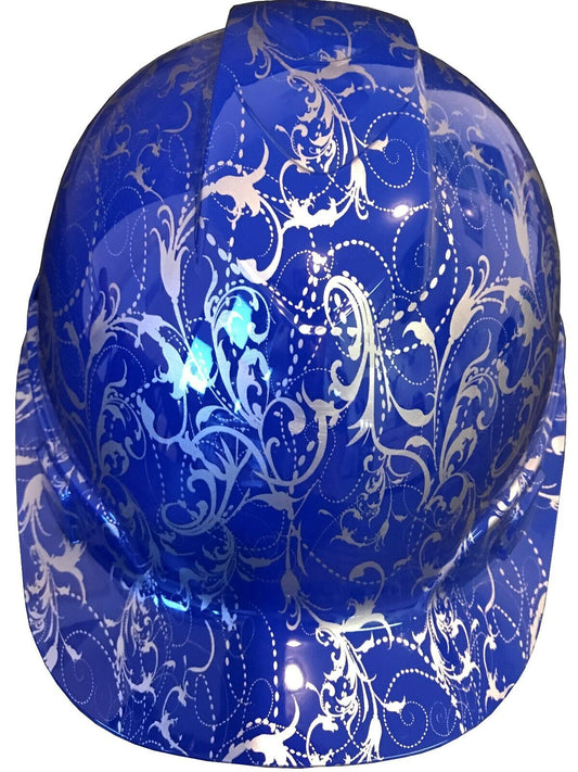 Hydro Dipped Hard Hat Ridgeline Cap Style Custom Dark Blue Lilies