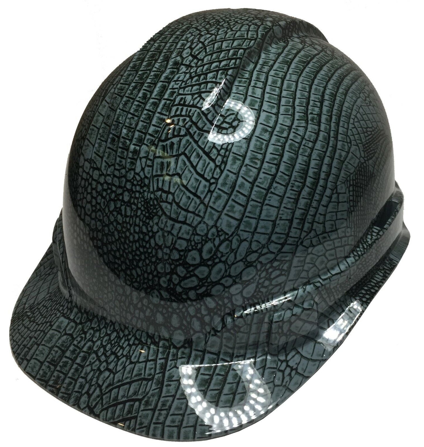 Hydro Dipped Hard Hat Ridgeline Cap Style Custom Slate Gray Gator Skin