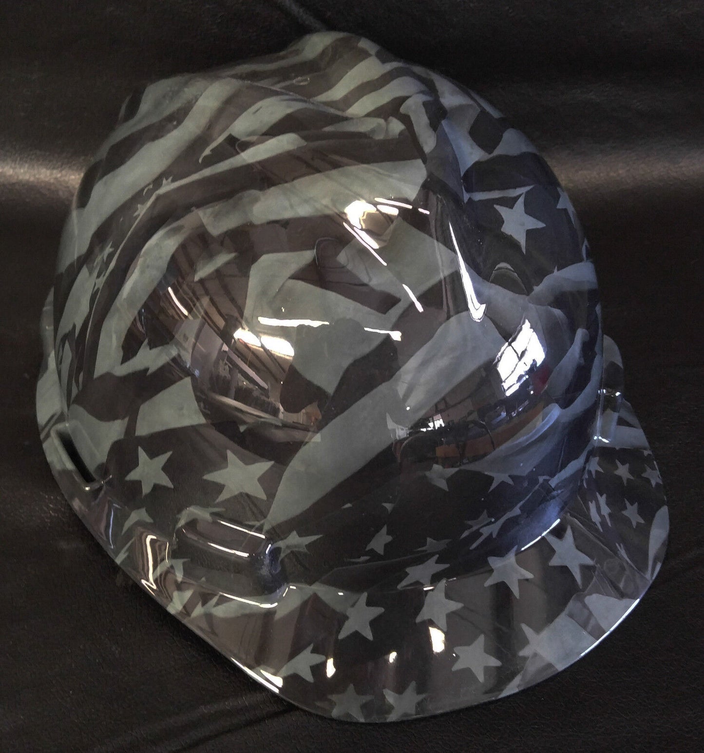 Hydro Dipped Hard Hat MSA Cap Style Navy Grey Midnight Flags