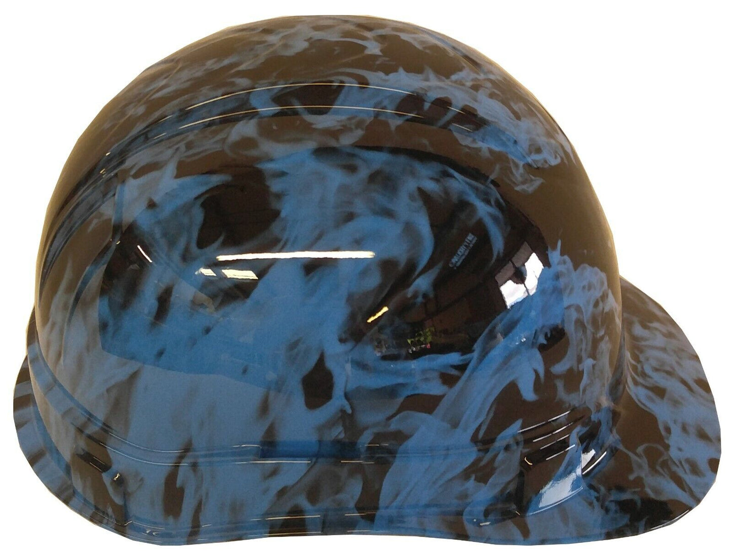 Hydro Dipped Hard Hat Ridgeline Cap Style Custom Light Blue Flames