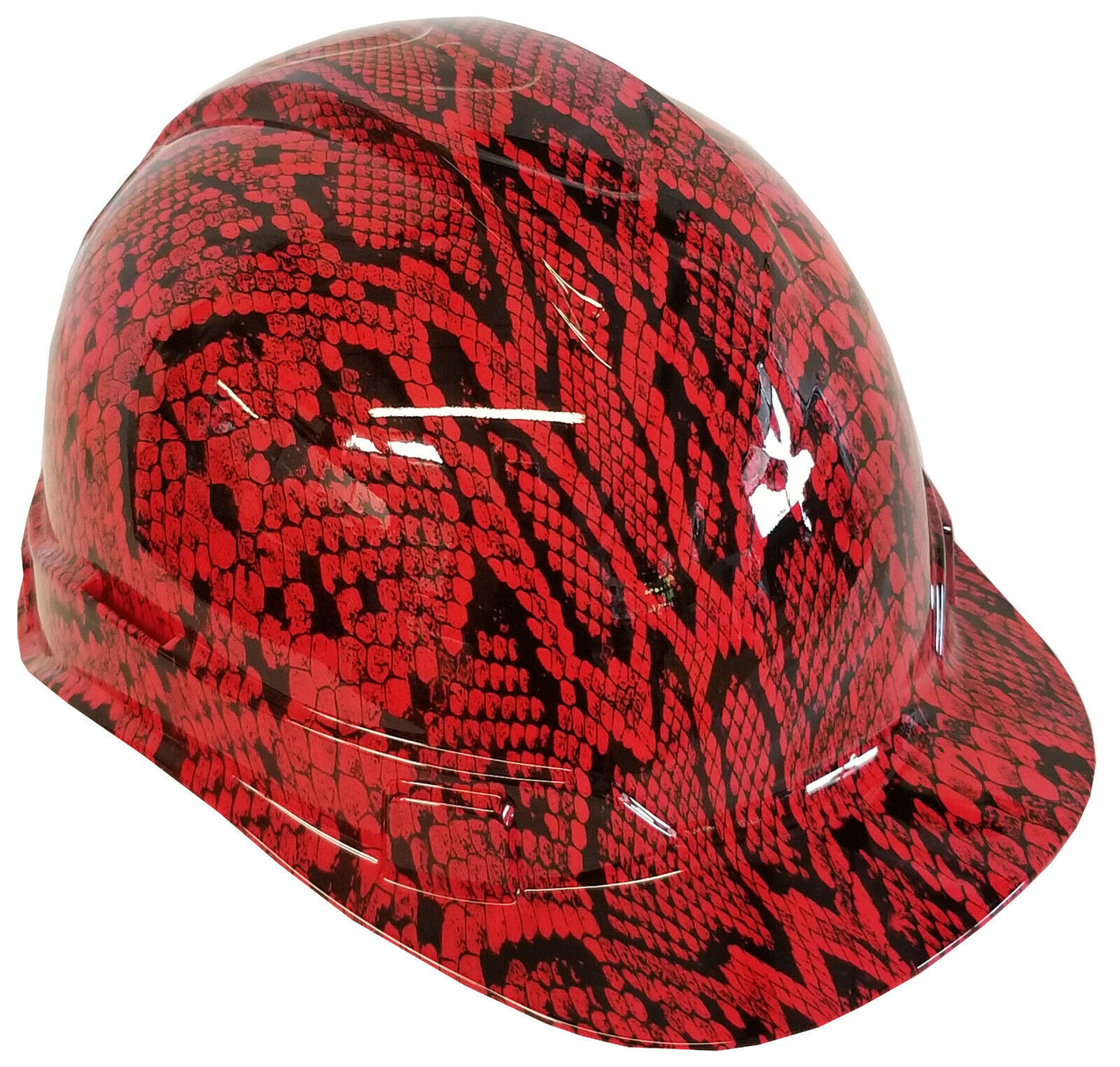 Hydro Dipped Hard Hat Ridgeline Cap Style Red Snake Skin