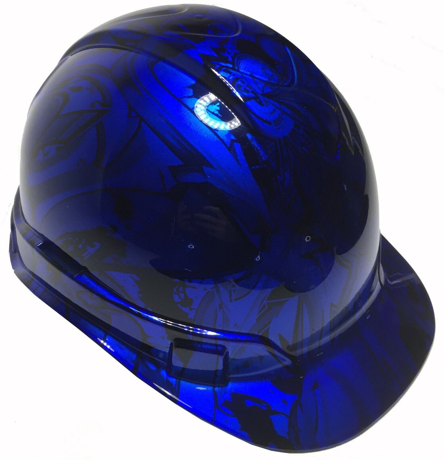 Custom Hydro Dipped Hard Hat Ridgeline Cap Style Kandy Blue Graffiti