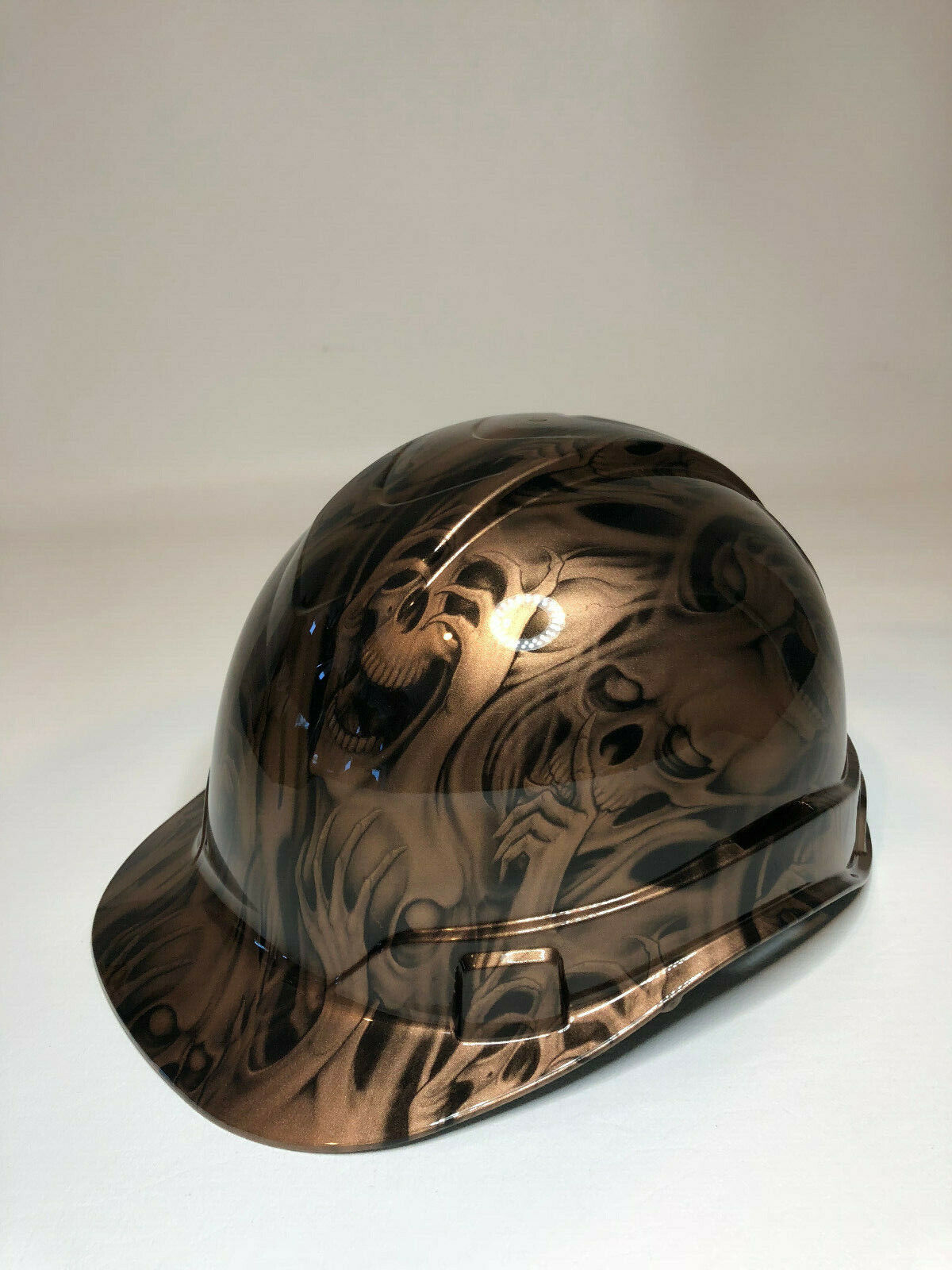 Custom Hydro Dipped Hard Hat Ridgeline Cap Style Copper Metallic No Evil Skulls