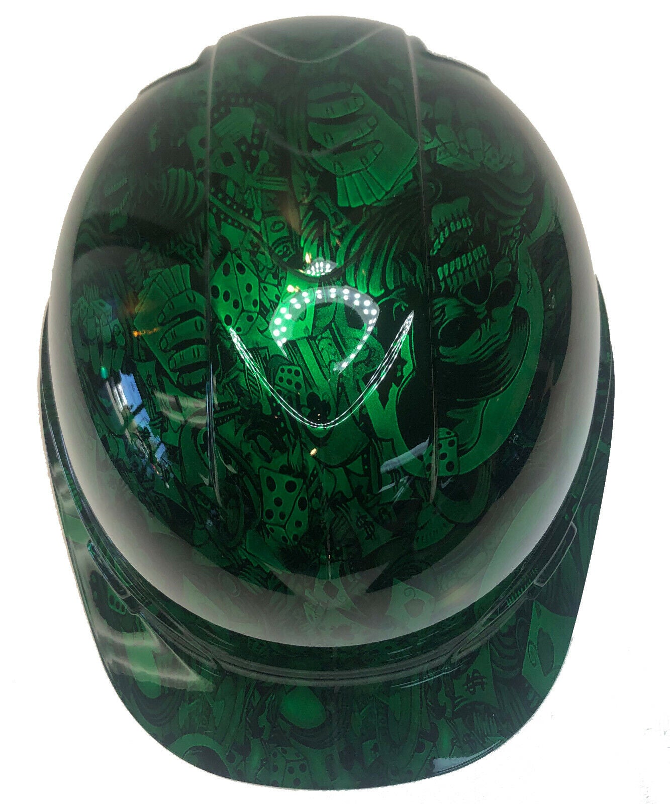 Custom Hydro Dipped Hard Hat Ridgeline Cap Style Kandy Green Gambler