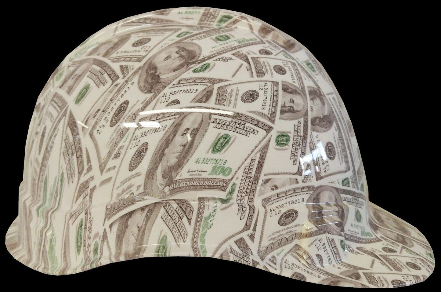 Hydro Dipped Hard Hat Ridgeline Cap Style Custom White 100 Bills