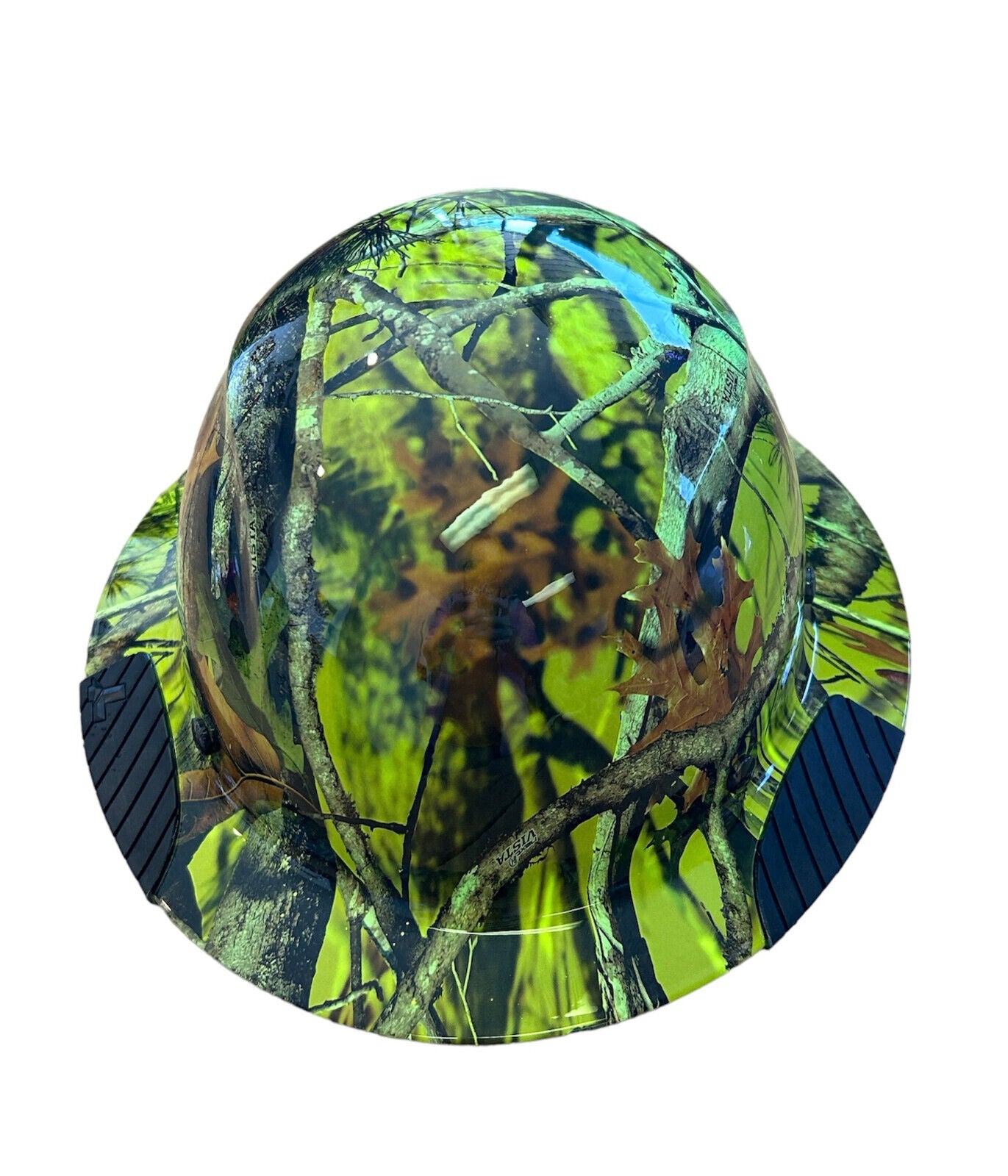 Hydro Dip HiVis Green Vista Camo Lift DAX Fiber HDF-15 Full Brim Hardhat