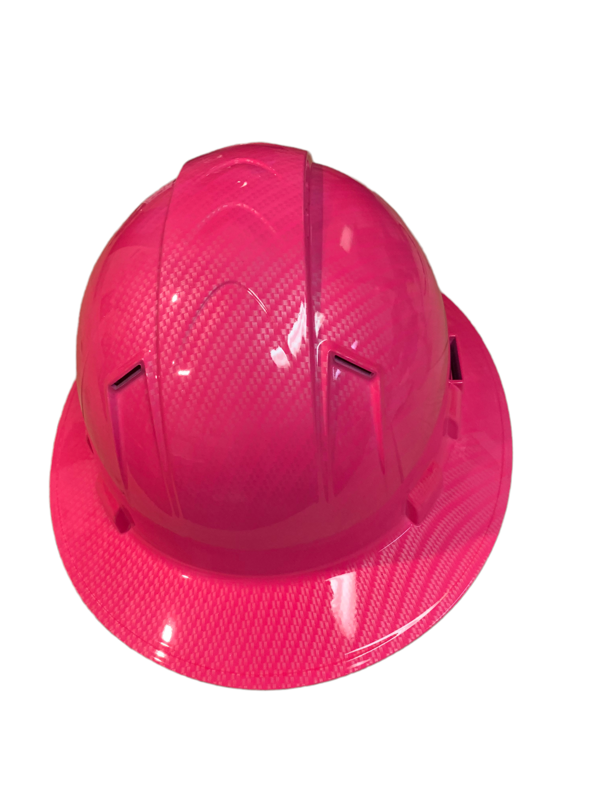 Custom Hard Hat Vented Hot Pink Carbon Fiber Hydro Dipped Full Brim Ridgeline