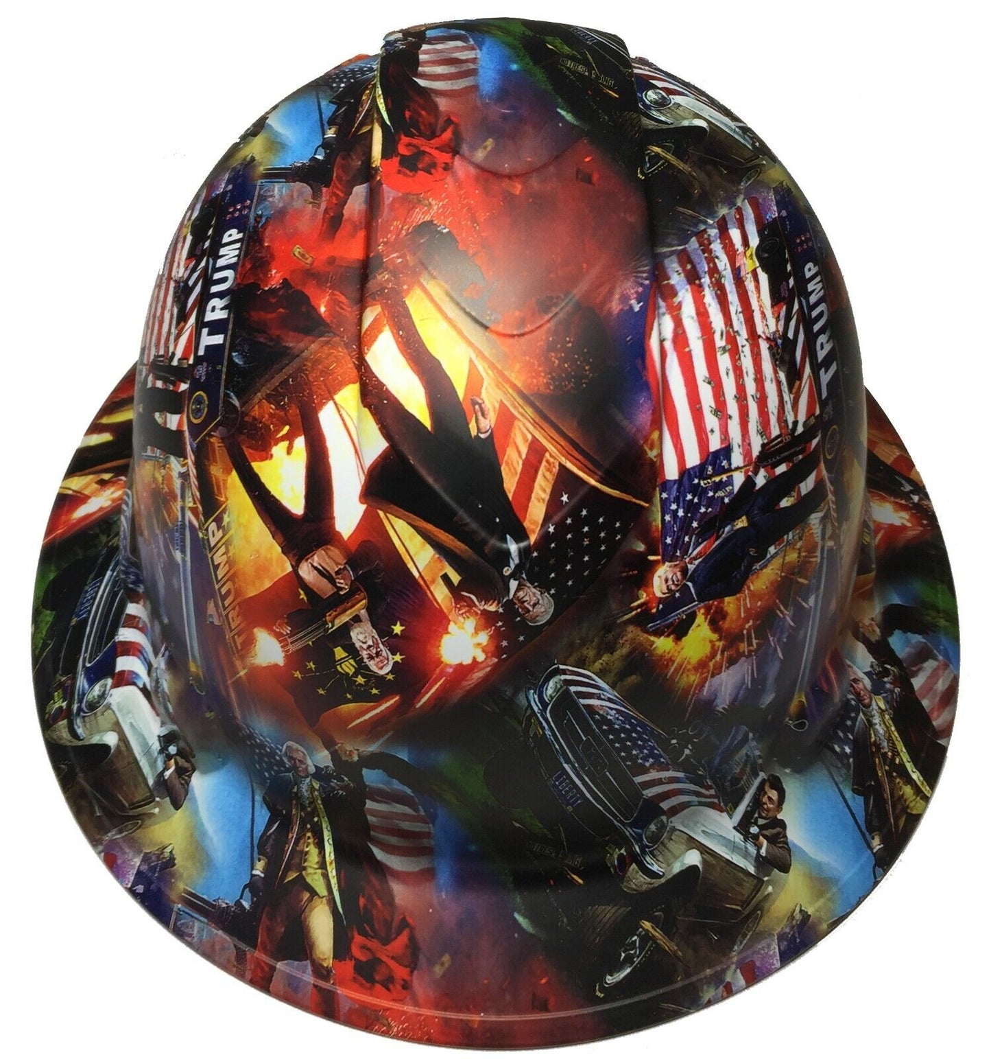 Custom Hydro Dipped Hard Hat Ridgeline Full Brim Trump