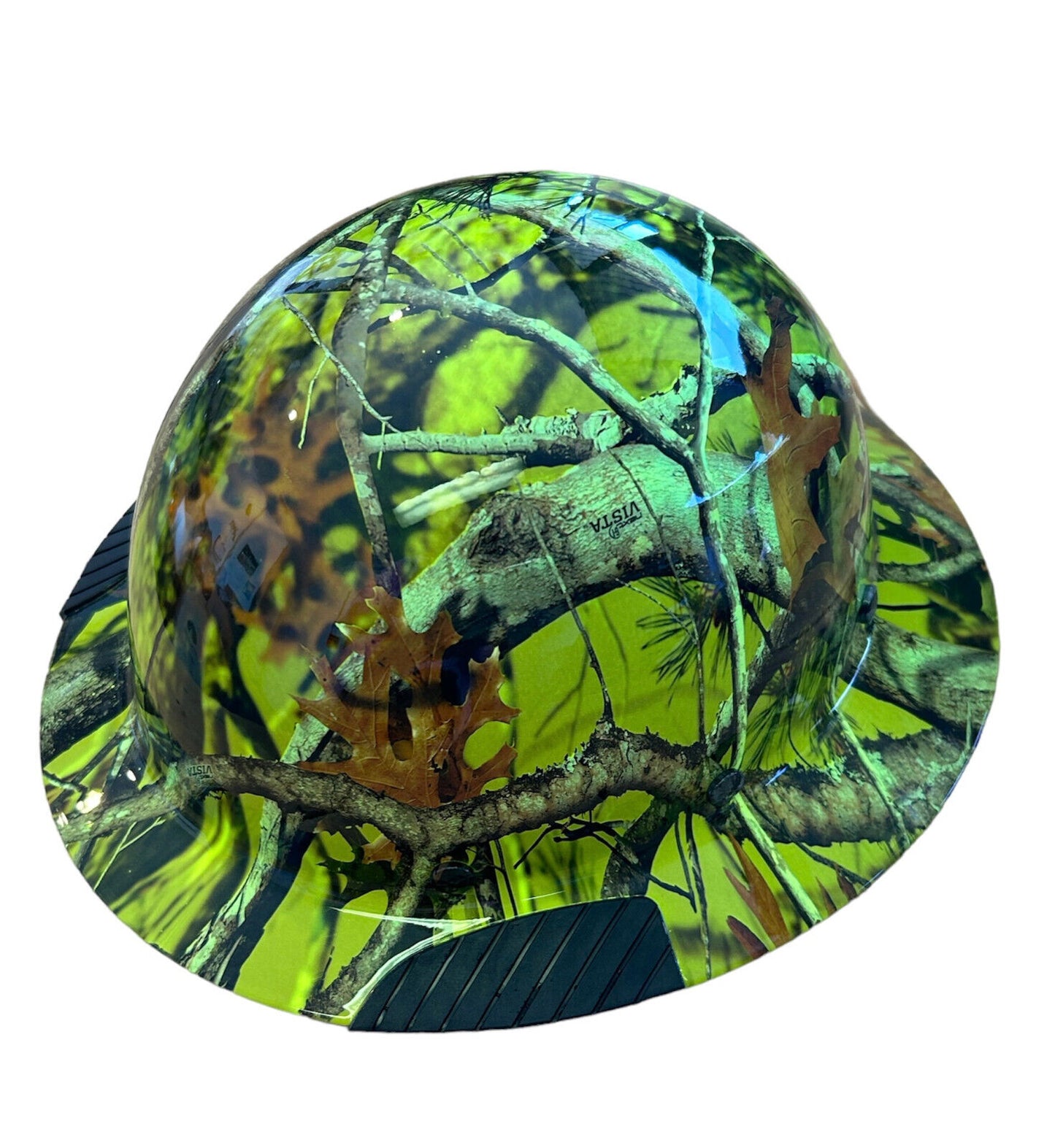 Hydro Dip HiVis Green Vista Camo Lift DAX Fiber HDF-15 Full Brim Hardhat