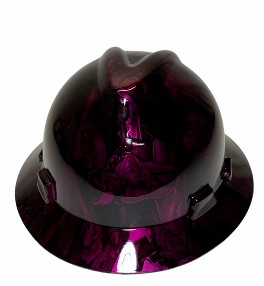 Custom Hydro Dipped MSA V-Gard Full Brim Kandy Deep Purple No Evil Naughty